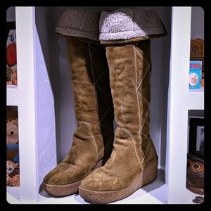 Michael Kors Shearling Lined Suede Boots, Sz 8.5